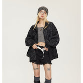Unisex Jacket Spring and Autumn Vintage Stand Collar Top Jacket Baggy Coat
